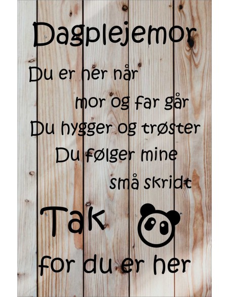 Skilt 128 - Dagplejemor