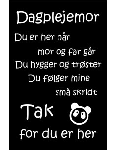 Skilt 128 - Dagplejemor