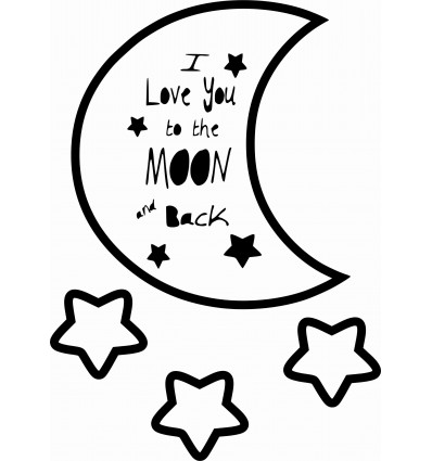 Skumpap. Måne+stjerner: Love me to the moon