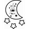 Skumpap. Måne+stjerner: Love me to the moon