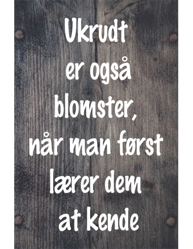 Skilt 154 - Ukrudt er også blomster
