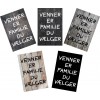 Skilt 182 - Venner er familie (4 stk) assorteret baggrund