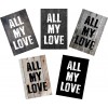 Skilt 180 - All my love (4 stk) assorteret baggrund