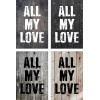 Skilt 180 - All my love (4 stk) assorteret baggrund