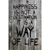 Skilt 107 - Happiness is not a A (4 stk) assorteret baggrund