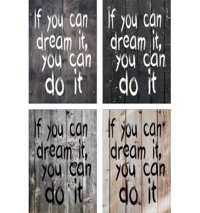 Skilt 109 - If you can dream it (4 stk) assorteret baggrund