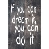 Skilt 109 - If you can dream it (4 stk) assorteret baggrund