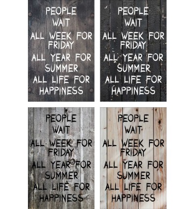 Skilt 122 - People wait (4 stk) assorteret baggrund