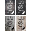 Skilt 125 - Love your to the moon (4 stk) assorteret baggrund