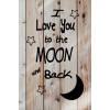 Skilt 125 - Love your to the moon (4 stk) assorteret baggrund