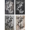Skilt 126 - Dont grow up (4 stk) assorteret baggrund