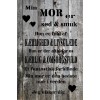 Skilt 130 - Min mor er (4 stk) assorteret baggrund
