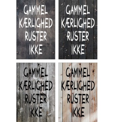 Skilt 162 - Gammel kærlighed ruster ikke (4 stk)