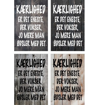Skilt 178 - Kærlighed er det eneste(4 stk) 