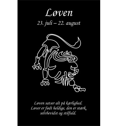 Skilt Stjernetegn Løven (4 stk)