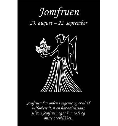 Skilt Stjernetegn Jomfruen (4 stk)