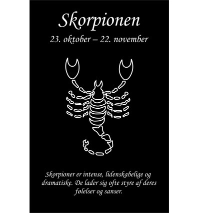 Skilt Stjernetegn Skorpionen (4 stk)