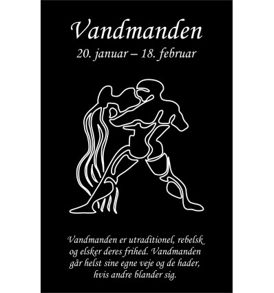 Skilt Stjernetegn Vandmanden (4 stk)