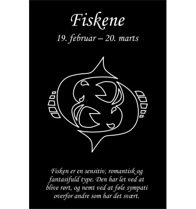 Skilt Stjernetegn Fiskene (4 stk)