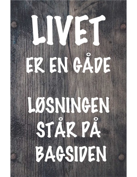 Skilt 179 - Livet er en gåde