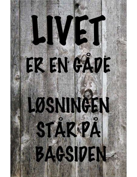 Skilt 179 - Livet er en gåde
