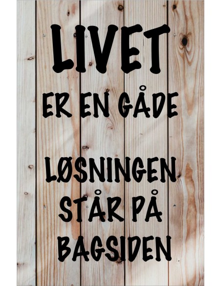 Skilt 179 - Livet er en gåde