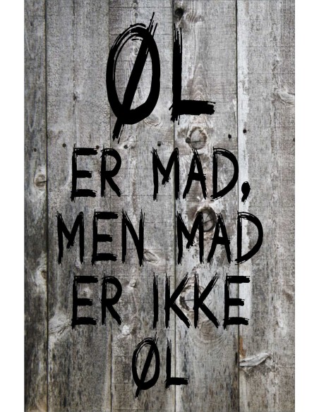 Skilt 186 - Øl er mad